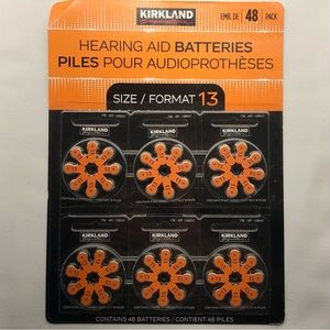 Hearing Aid Batteries Kirkland Brand 48 Pack (Opened But New)